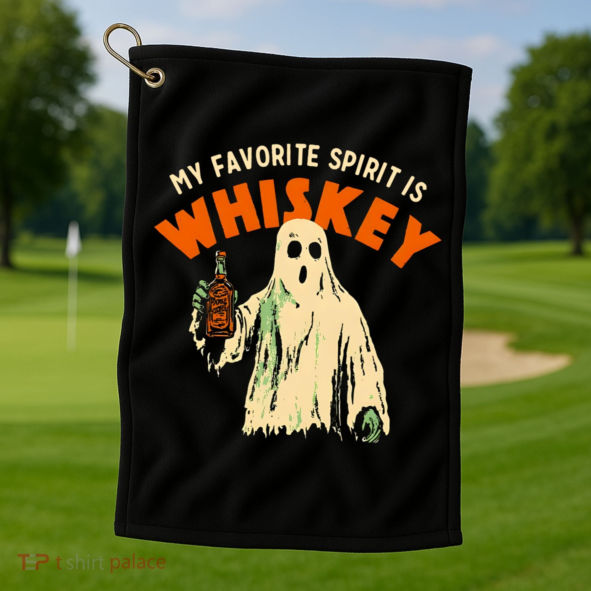 My Favorite Spirit Is Whiskey Golf Towel