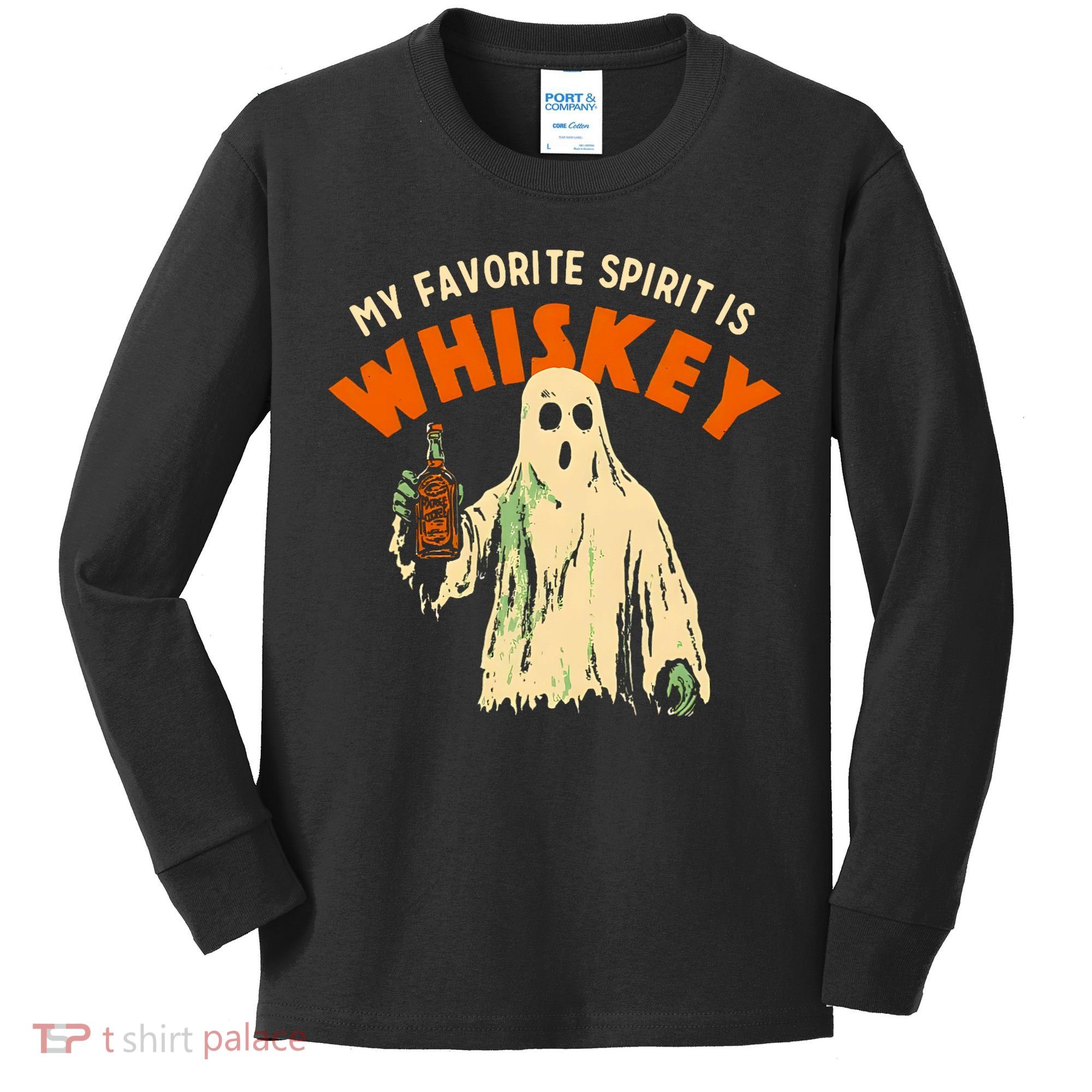 My Favorite Spirit Is Whiskey Kids Long Sleeve Shirt