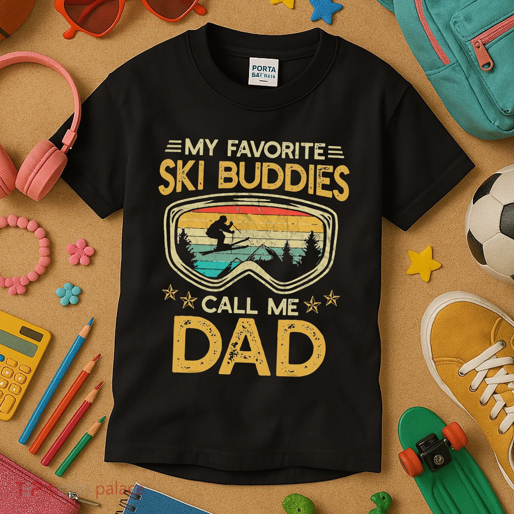 My Favorite Ski Buddies Call Me Dad Kids T-Shirt