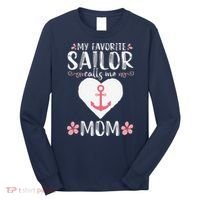 My Favorite Sailor Calls Me Mom Funny Mothers Day Long Sleeve Shirt thumb 0