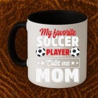 My Favorite Soccer Player Calls Me Mom Mothers Day Cute Coffee Mug thumb 2