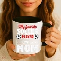 My Favorite Soccer Player Calls Me Mom Mothers Day Cute Coffee Mug thumb 3