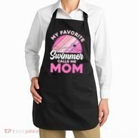 My Favorite Swimmer Calls Me Mom Mothers Day Retro Swimming Apron thumb 2