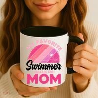 My Favorite Swimmer Calls Me Mom Mothers Day Retro Swimming Coffee Mug thumb 3