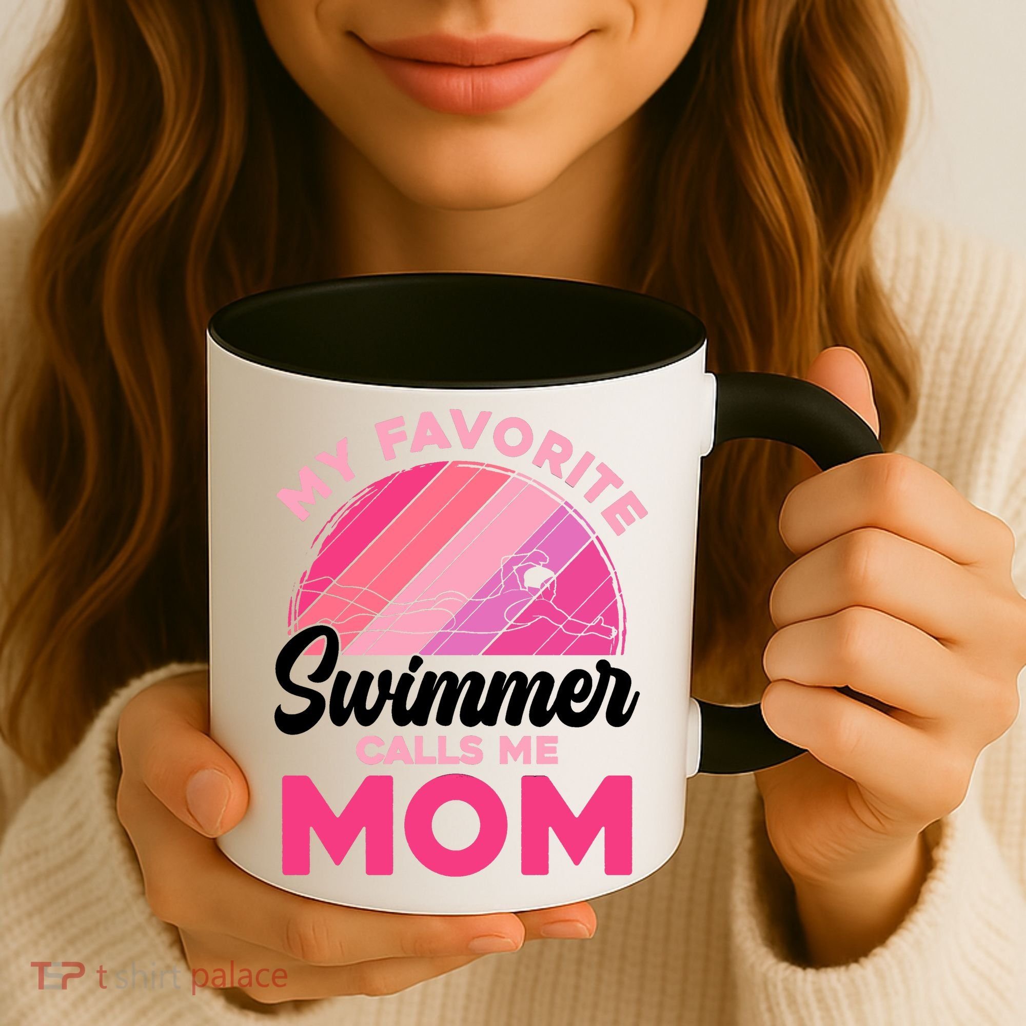 My Favorite Swimmer Calls Me Mom Mothers Day Retro Swimming Coffee Mug