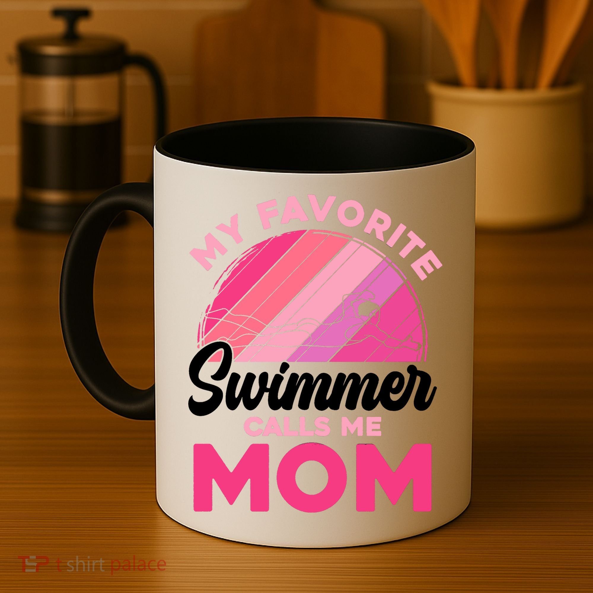 My Favorite Swimmer Calls Me Mom Mothers Day Retro Swimming Coffee Mug