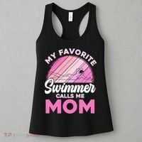 My Favorite Swimmer Calls Me Mom Mothers Day Retro Swimming Women's Tank Top thumb 3