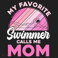My Favorite Swimmer Calls Me Mom Mothers Day Retro Swimming Hat thumb 2