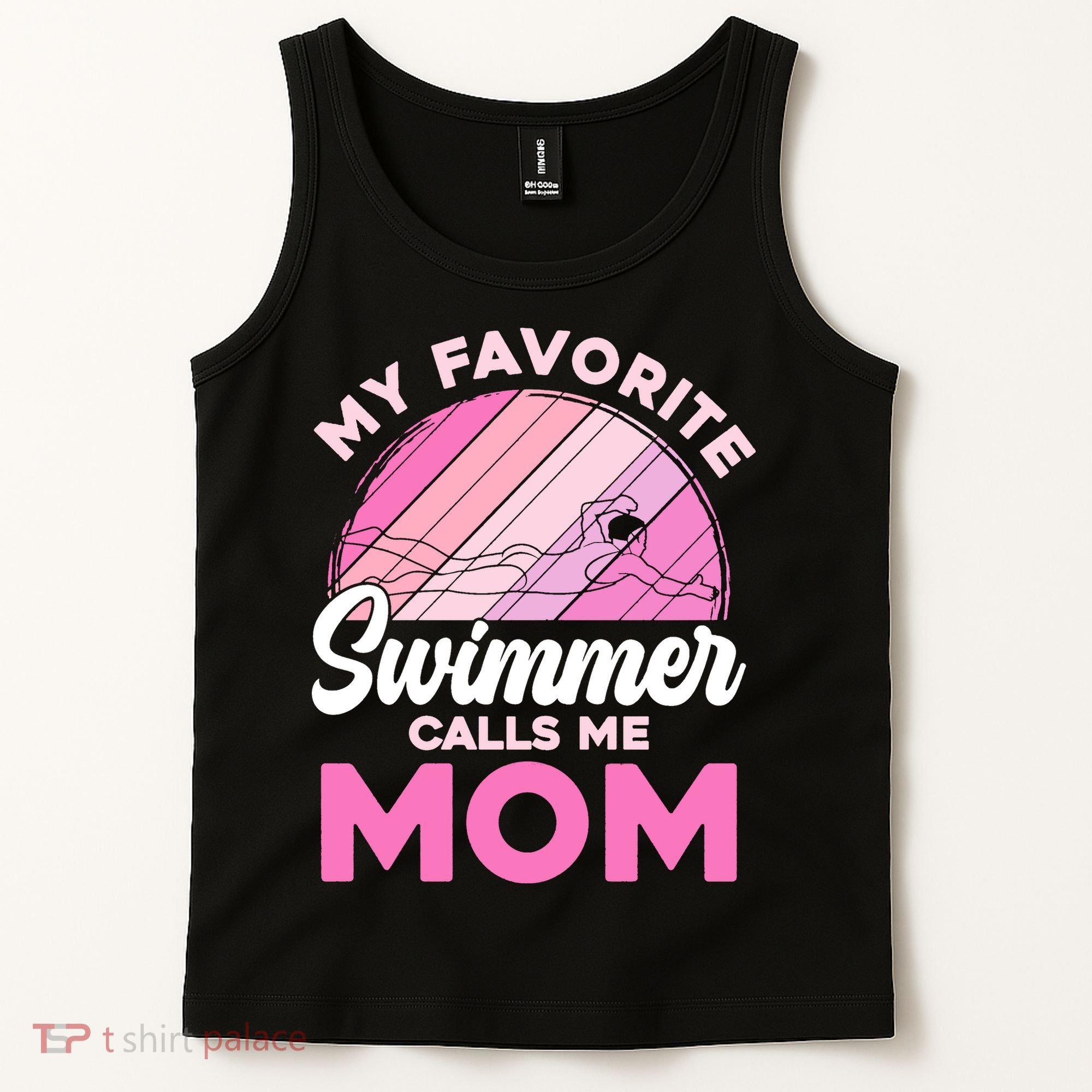My Favorite Swimmer Calls Me Mom Mothers Day Retro Swimming Tank Top