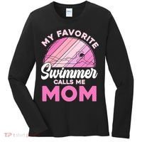 My Favorite Swimmer Calls Me Mom Mothers Day Retro Swimming Women's Long Sleeve Shirt thumb 0