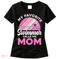 My Favorite Swimmer Calls Me Mom Mothers Day Retro Swimming Women's T-Shirt thumb 0