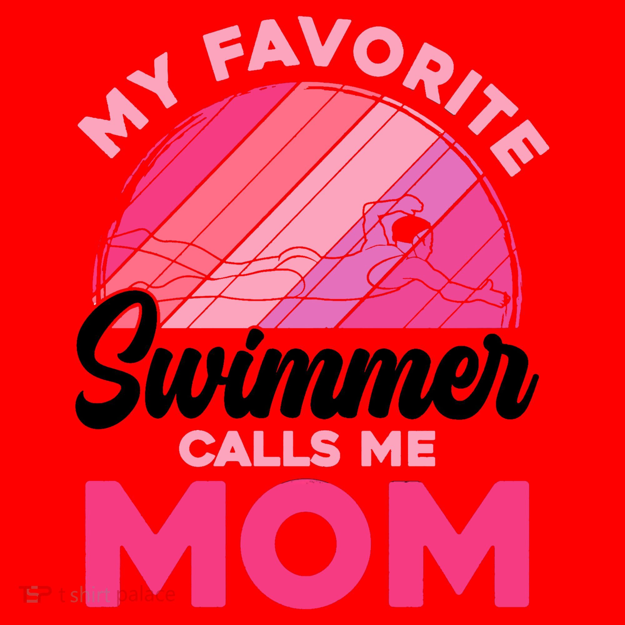 My Favorite Swimmer Calls Me Mom Mothers Day Retro Swimming Santa Hat