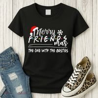 Merry Friendsmas The One With The Besties Christmas Friends Women's T-Shirt thumb 3