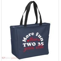 More Fun Than 2 35 Year Olds 70th Birthday Funny Tote Bag thumb 2