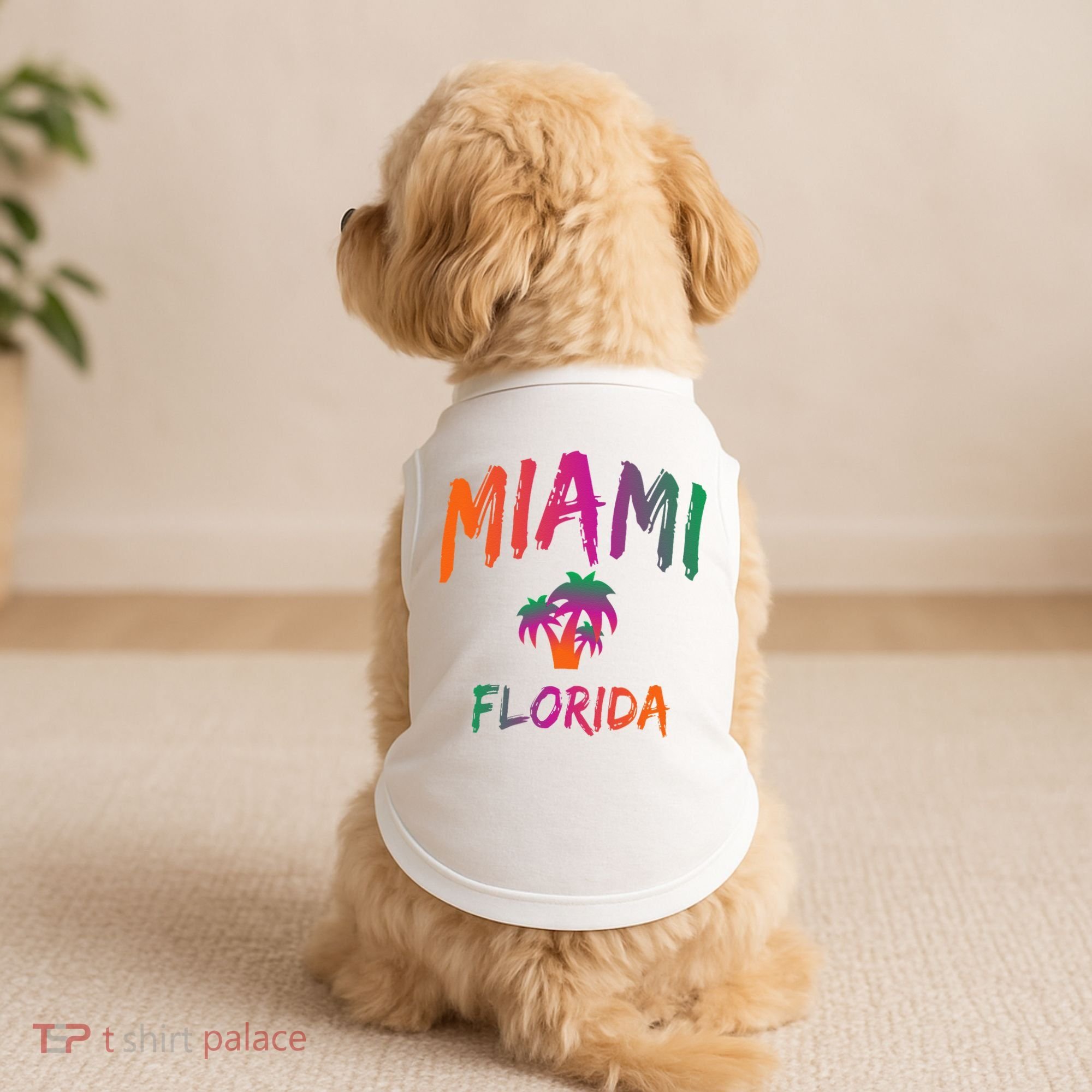 Miami Florida Text Print Classic Doggie Tank