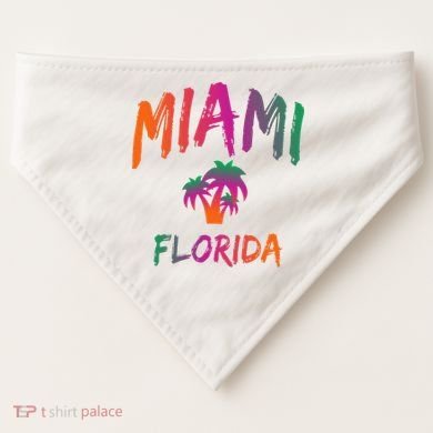 Miami Florida Text Print Classic USA-Made Doggie Bandana