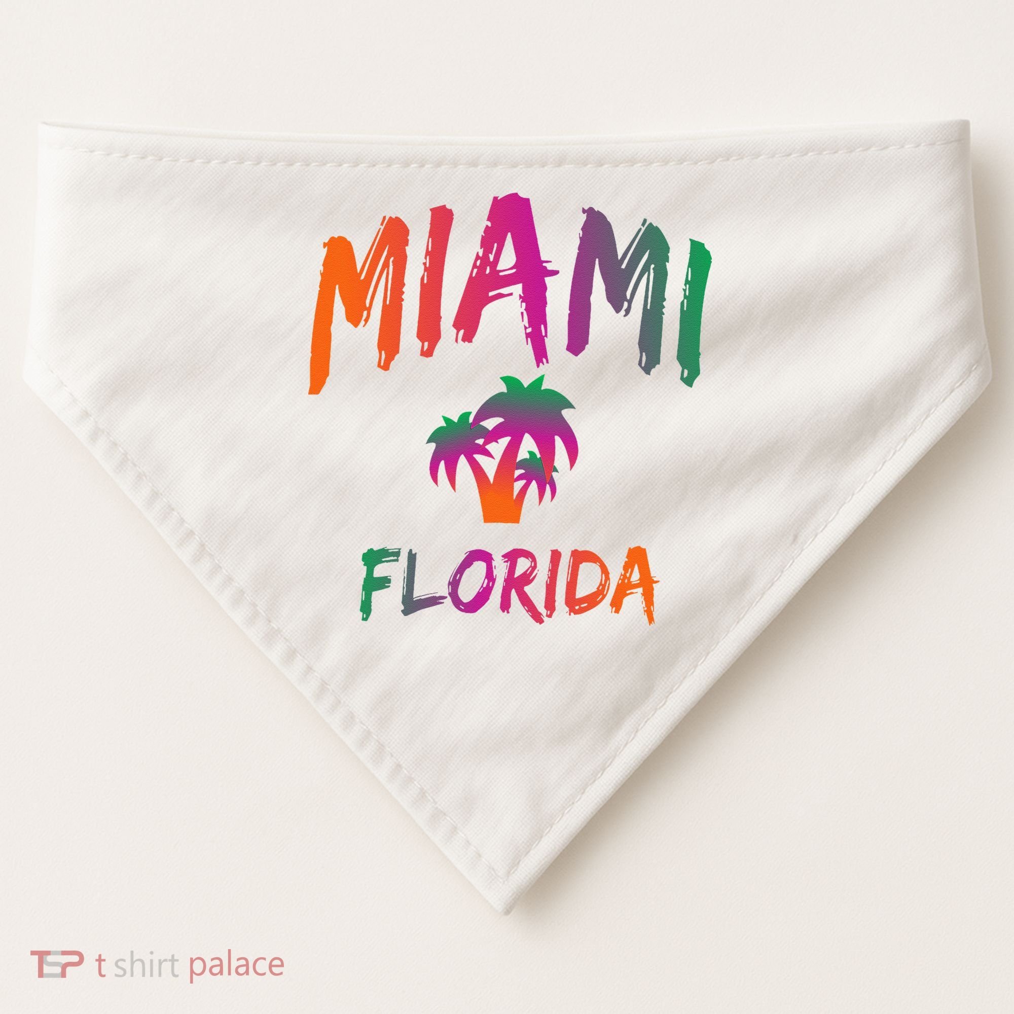 Miami Florida Text Print Classic USA-Made Doggie Bandana