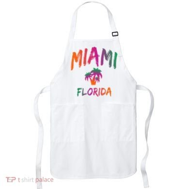 Miami Florida Text Print Classic Apron