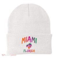 Miami Florida Text Print Classic Beanie thumb 0