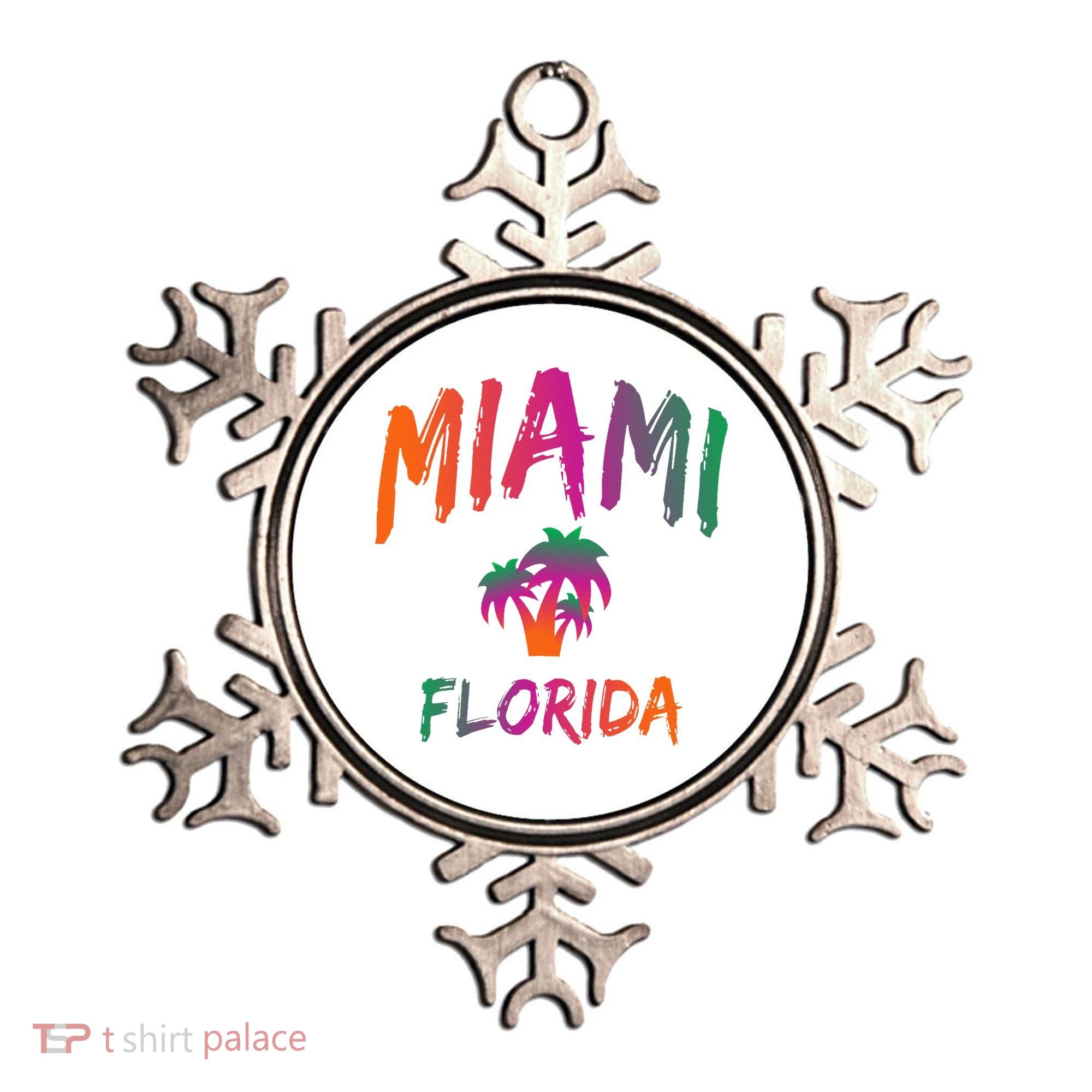 Miami Florida Text Print Classic Ornament