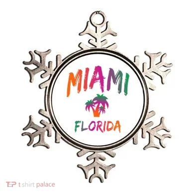 Miami Florida Text Print Classic Ornament