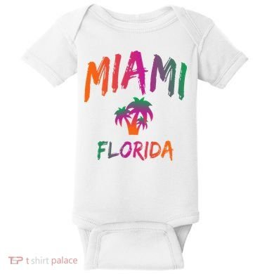 Miami Florida Text Print Classic Baby Bodysuit