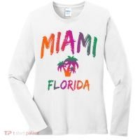 Miami Florida Text Print Classic Women's Long Sleeve Shirt thumb 0