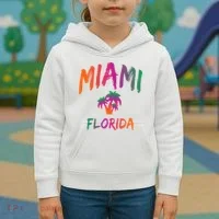 Miami Florida Text Print Classic Kids Hoodie thumb 3