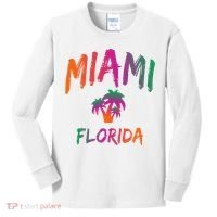 Miami Florida Text Print Classic Kids Long Sleeve Shirt thumb 0