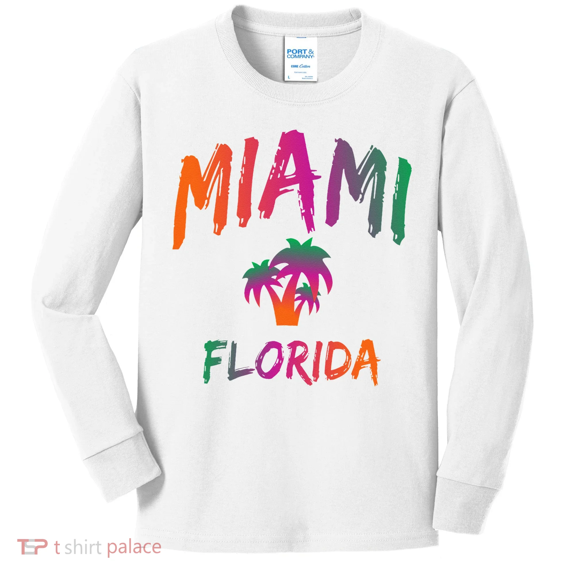 Miami Florida Text Print Classic Kids Long Sleeve Shirt