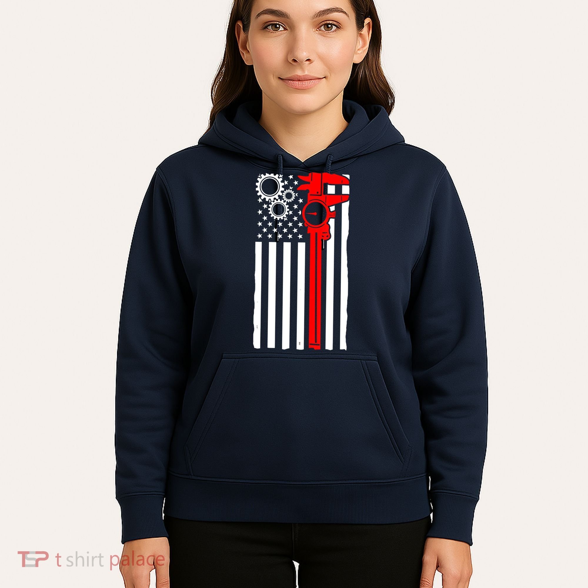 Machinist Flag Tools CNC Machine Operator Machining Hoodie