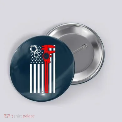 Machinist Flag Tools CNC Machine Operator Machining Button