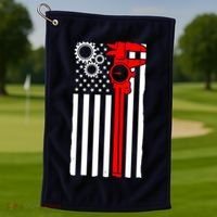 Machinist Flag Tools CNC Machine Operator Machining Golf Towel thumb 1