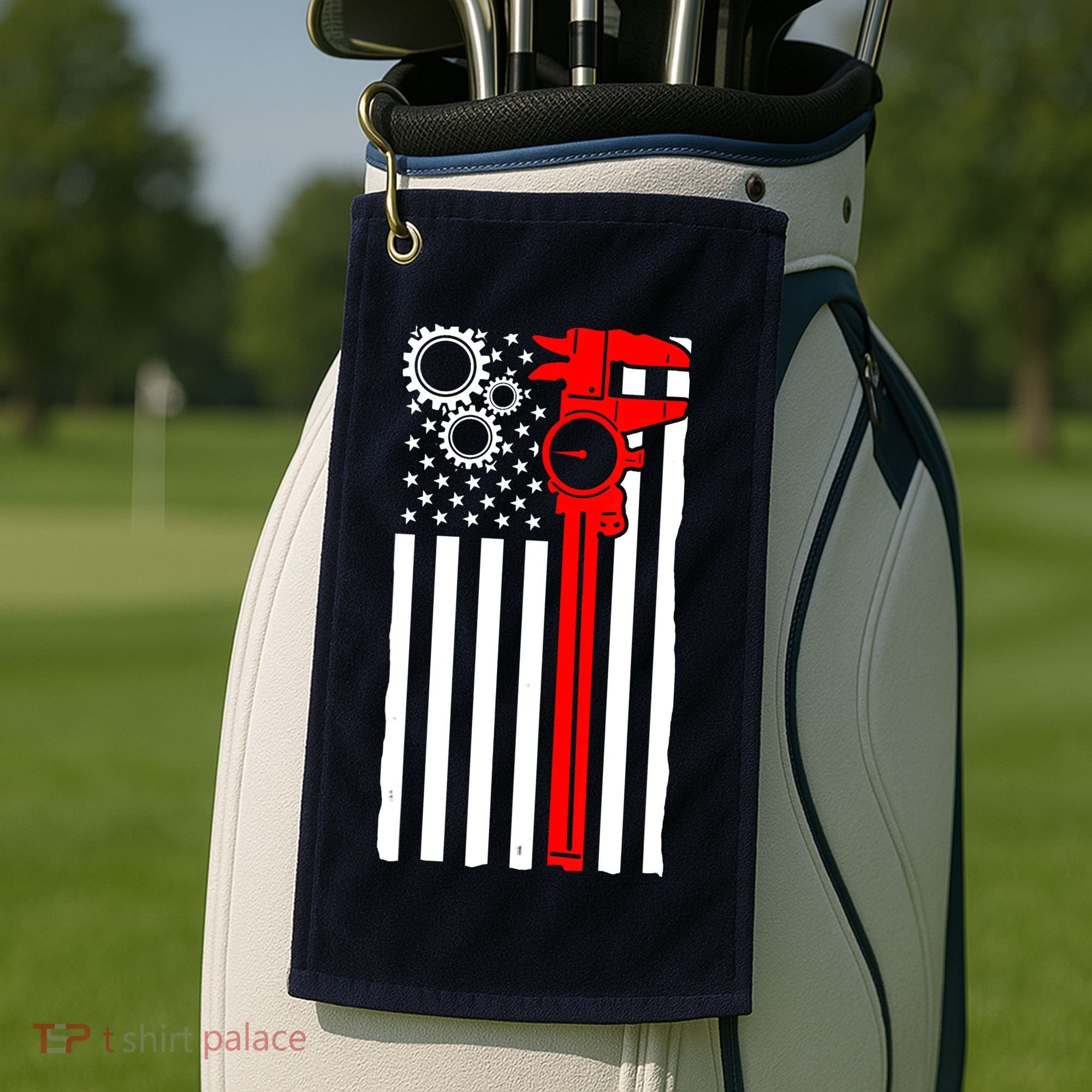 Machinist Flag Tools CNC Machine Operator Machining Golf Towel