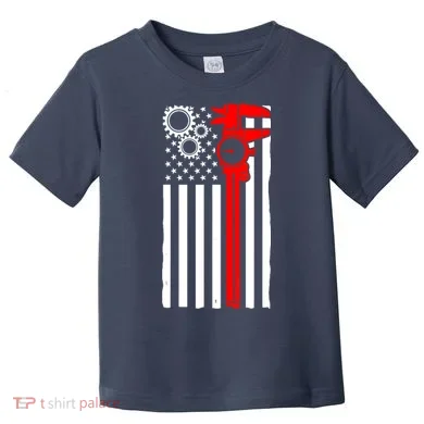 Machinist Flag Tools CNC Machine Operator Machining Toddler T-Shirt