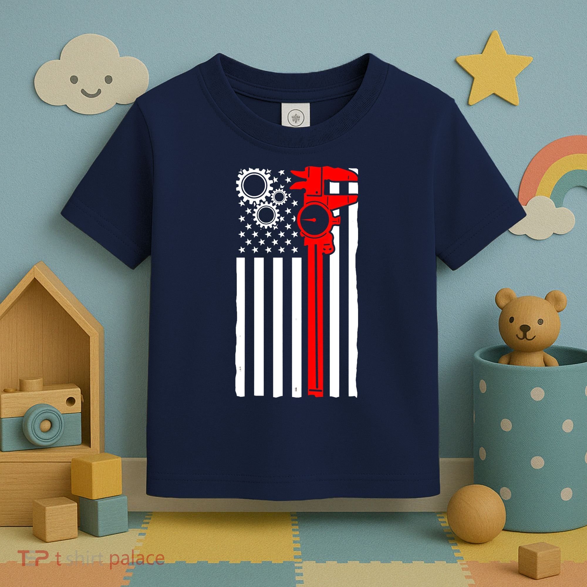 Machinist Flag Tools CNC Machine Operator Machining Toddler T-Shirt