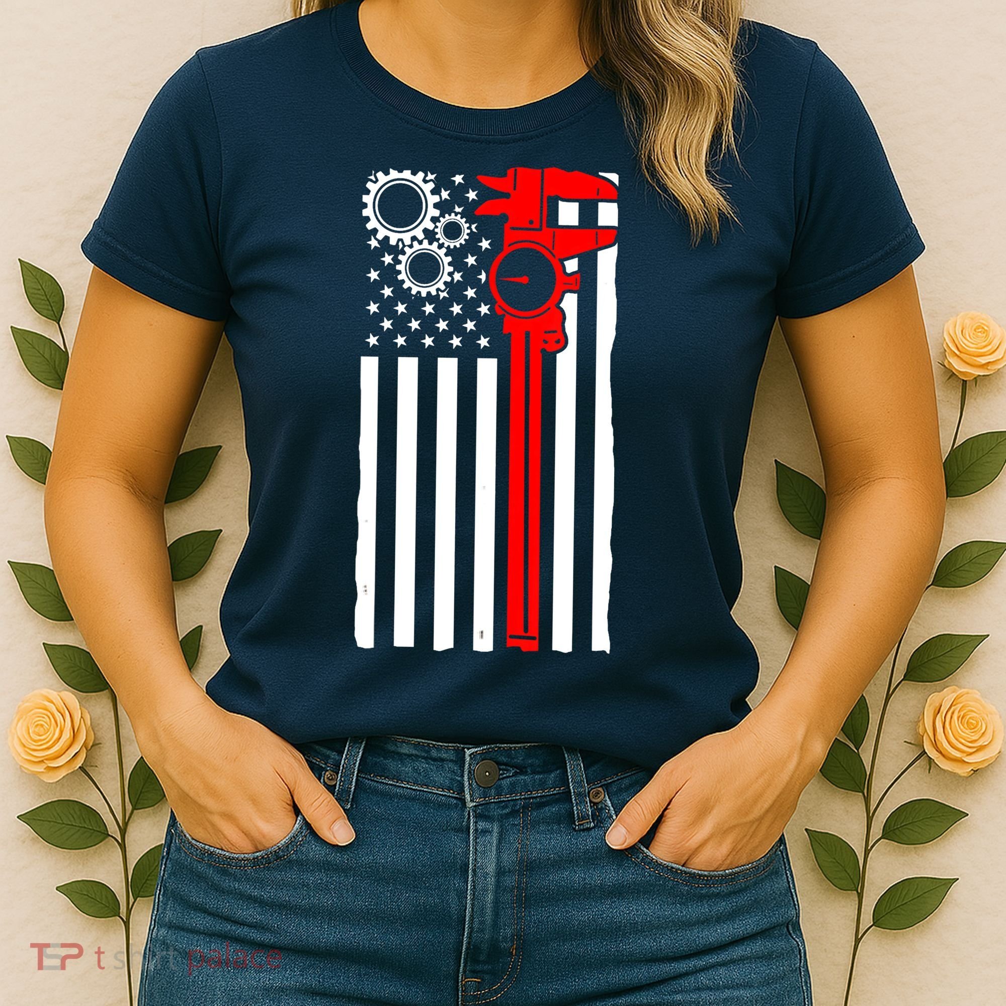Machinist Flag Tools CNC Machine Operator Machining Women's T-Shirt
