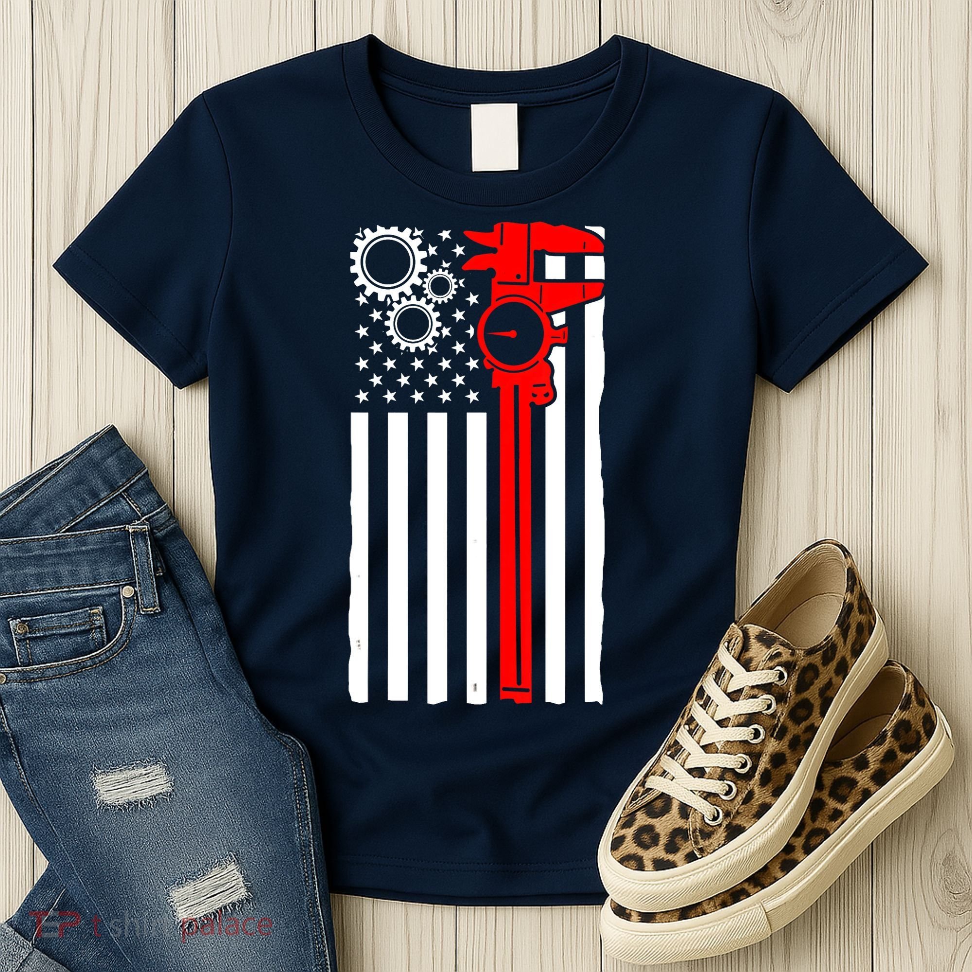 Machinist Flag Tools CNC Machine Operator Machining Women's T-Shirt