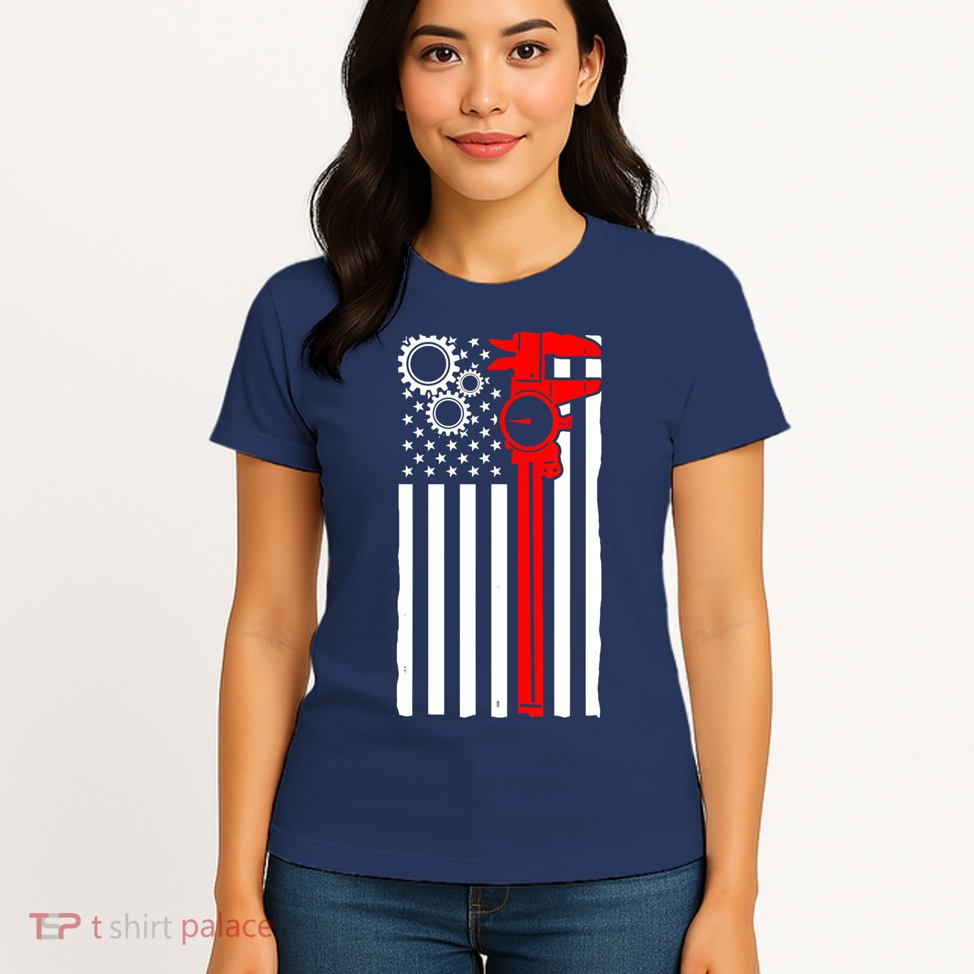 Machinist Flag Tools CNC Machine Operator Machining Women's T-Shirt