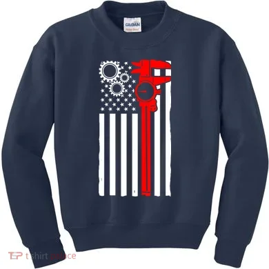 Machinist Flag Tools CNC Machine Operator Machining Kids Sweatshirt