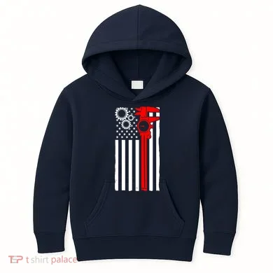 Machinist Flag Tools CNC Machine Operator Machining Kids Hoodie