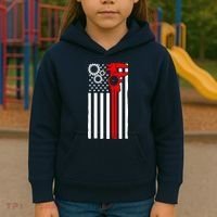 Machinist Flag Tools CNC Machine Operator Machining Kids Hoodie thumb 3