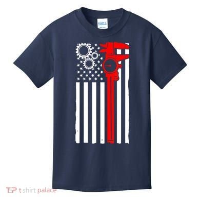 Machinist Flag Tools CNC Machine Operator Machining Kids T-Shirt