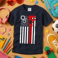 Machinist Flag Tools CNC Machine Operator Machining Kids T-Shirt thumb 3