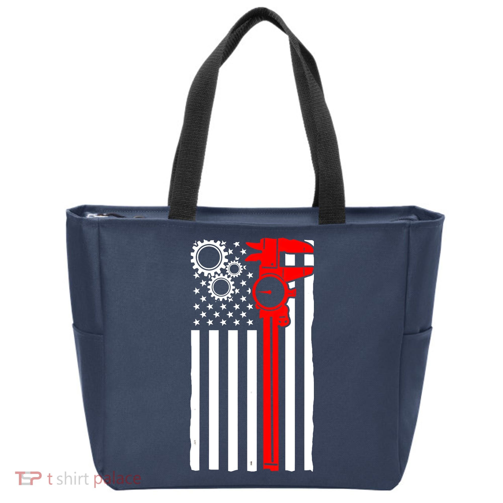 Machinist Flag Tools CNC Machine Operator Machining Tote Bag