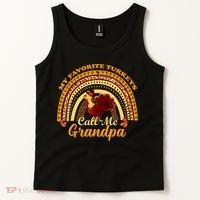 My Favorite Turkeys Call Me Grandpa Thanksgiving Thankful Tank Top thumb 2