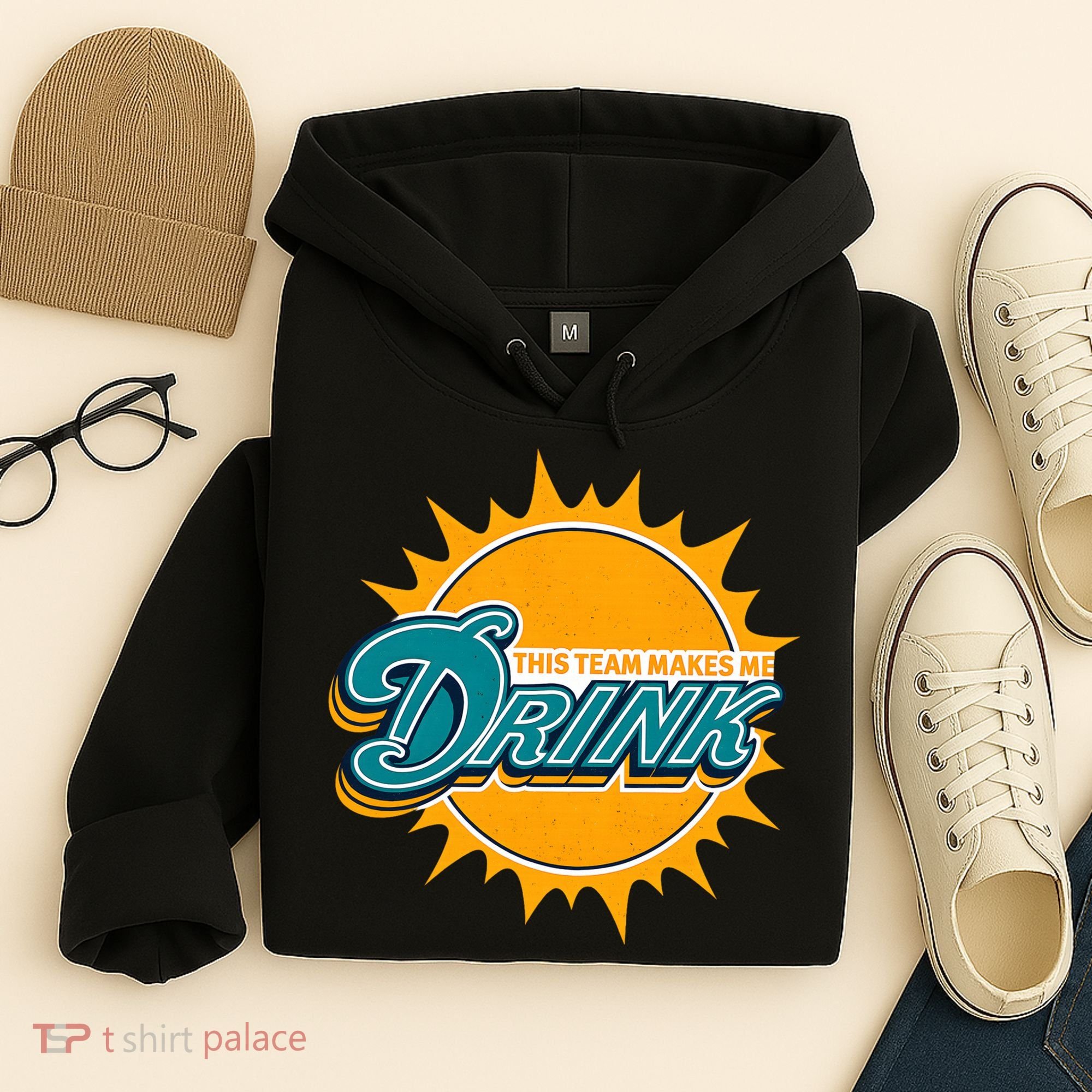 Miami Football This Team Make Me Drink Funny Hoodie