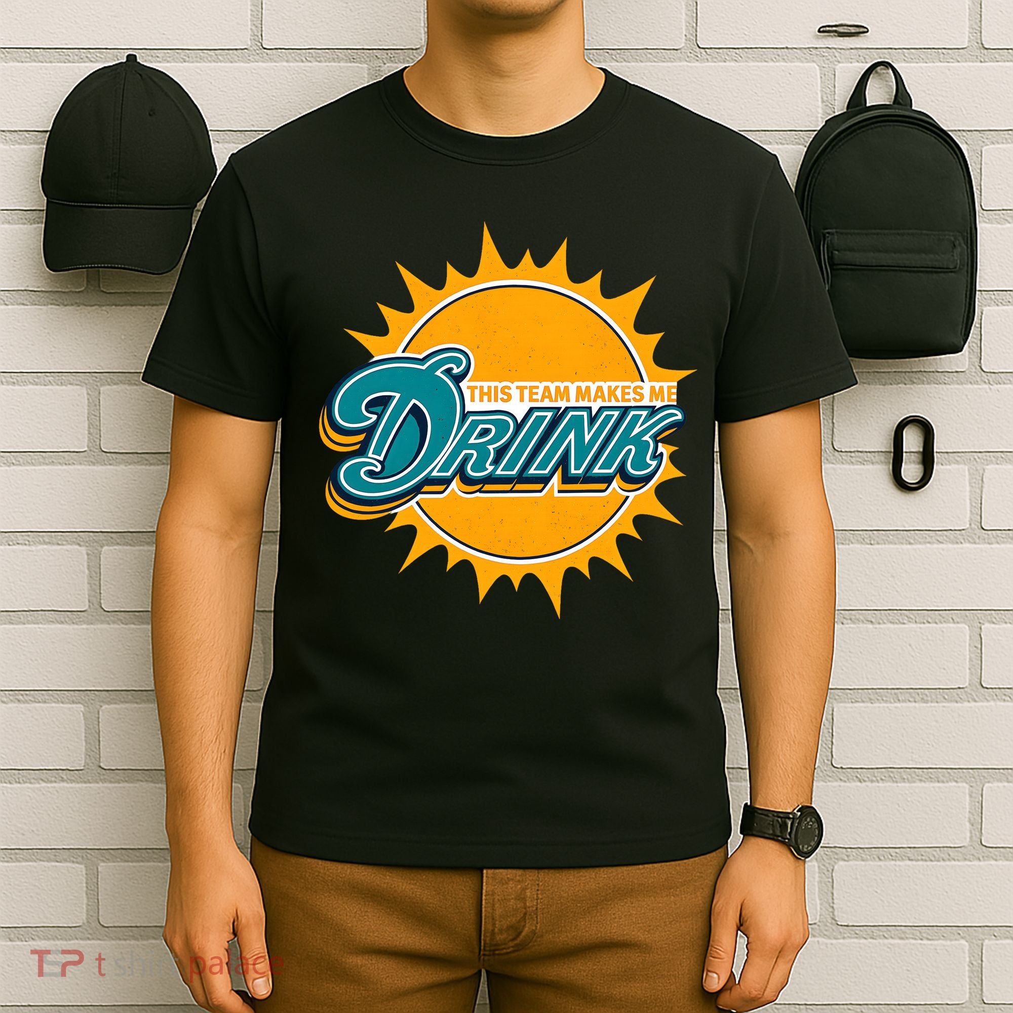 Miami Football This Team Make Me Drink Funny T-Shirt