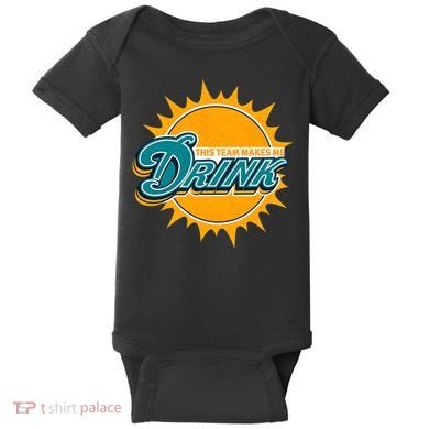 Miami Football This Team Make Me Drink Funny Baby Bodysuit