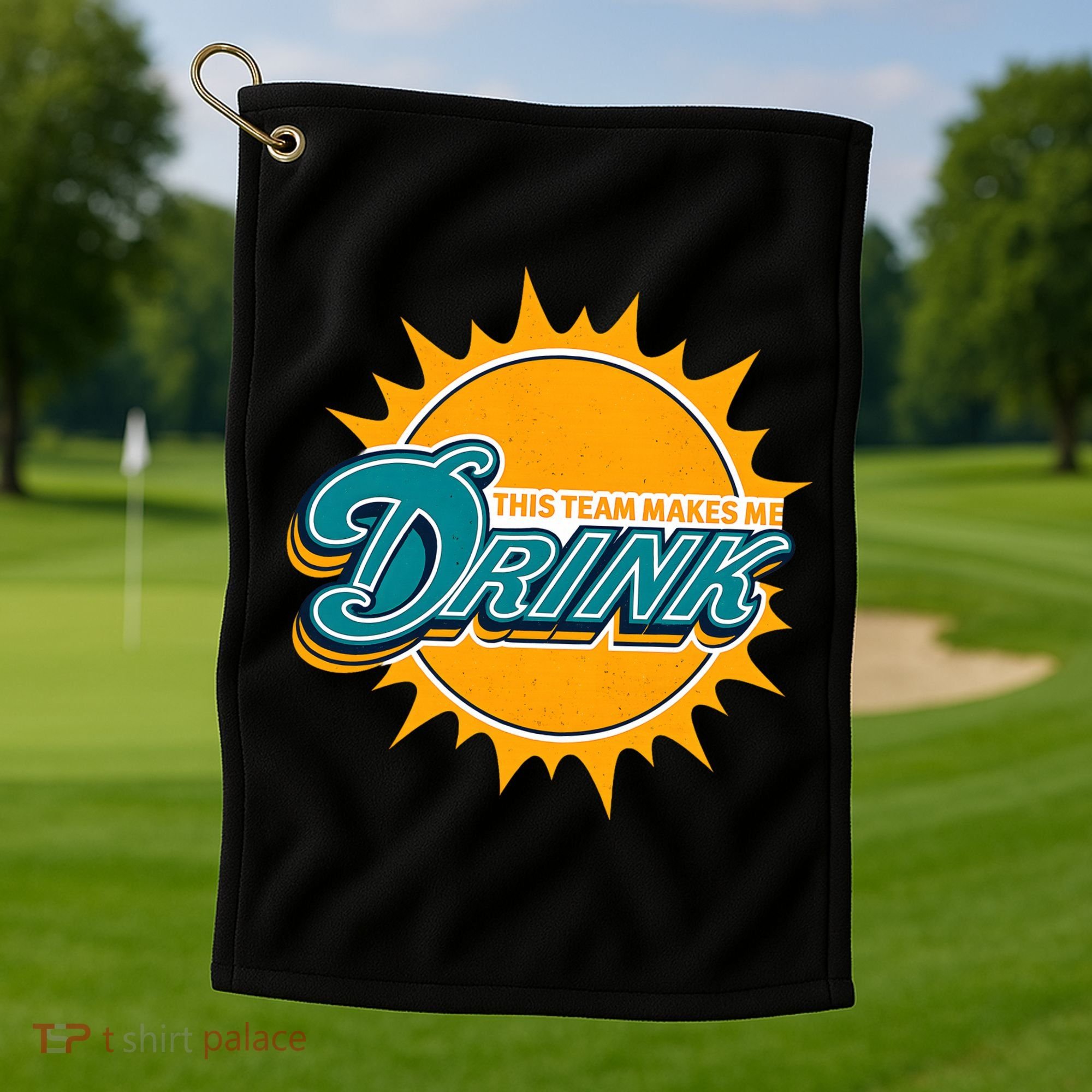 Miami Football This Team Make Me Drink Funny Golf Towel